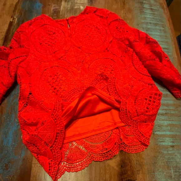 JODIFL Red Lace Blouse - Picture 4 of 5